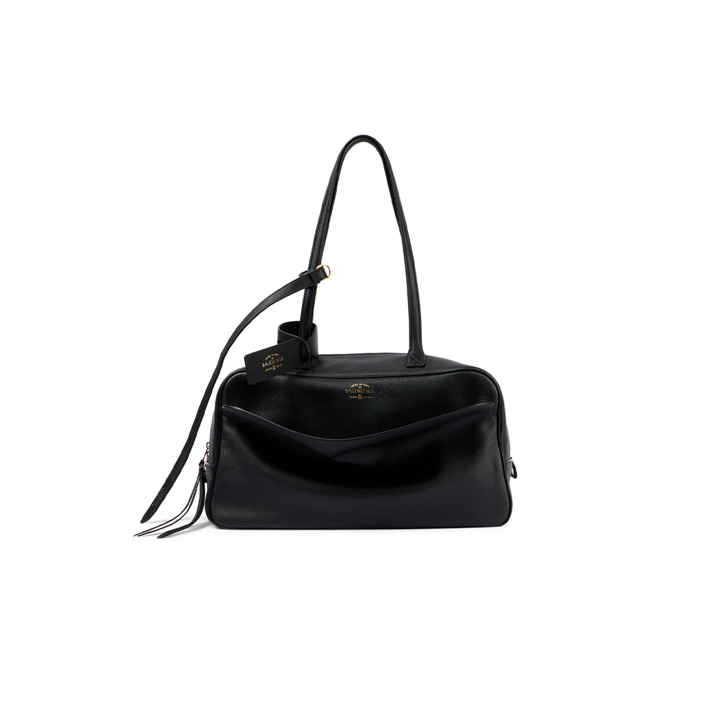 Ba1en*iaga carrie medium leather bowling bag 8264252 (35.8*18.7*16.5cm)